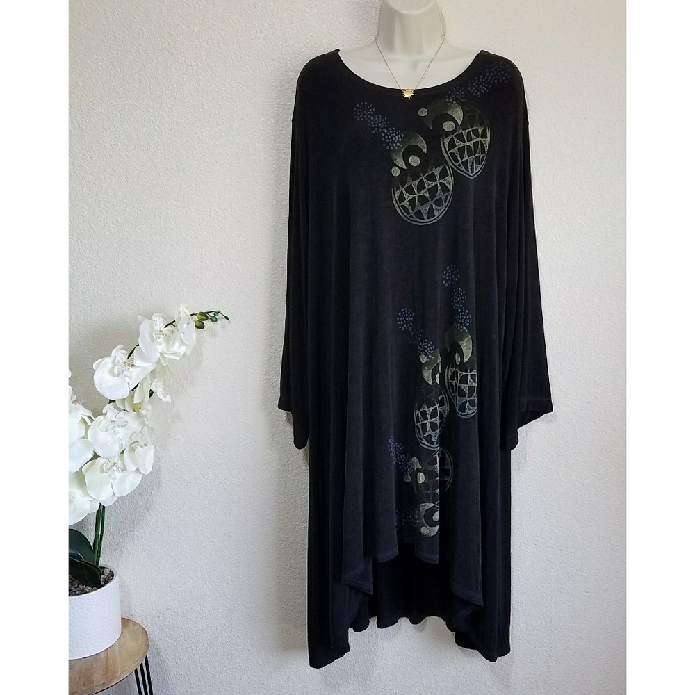 Blue Fish 1996 Printed Long Sleeve Lagenlook Dress